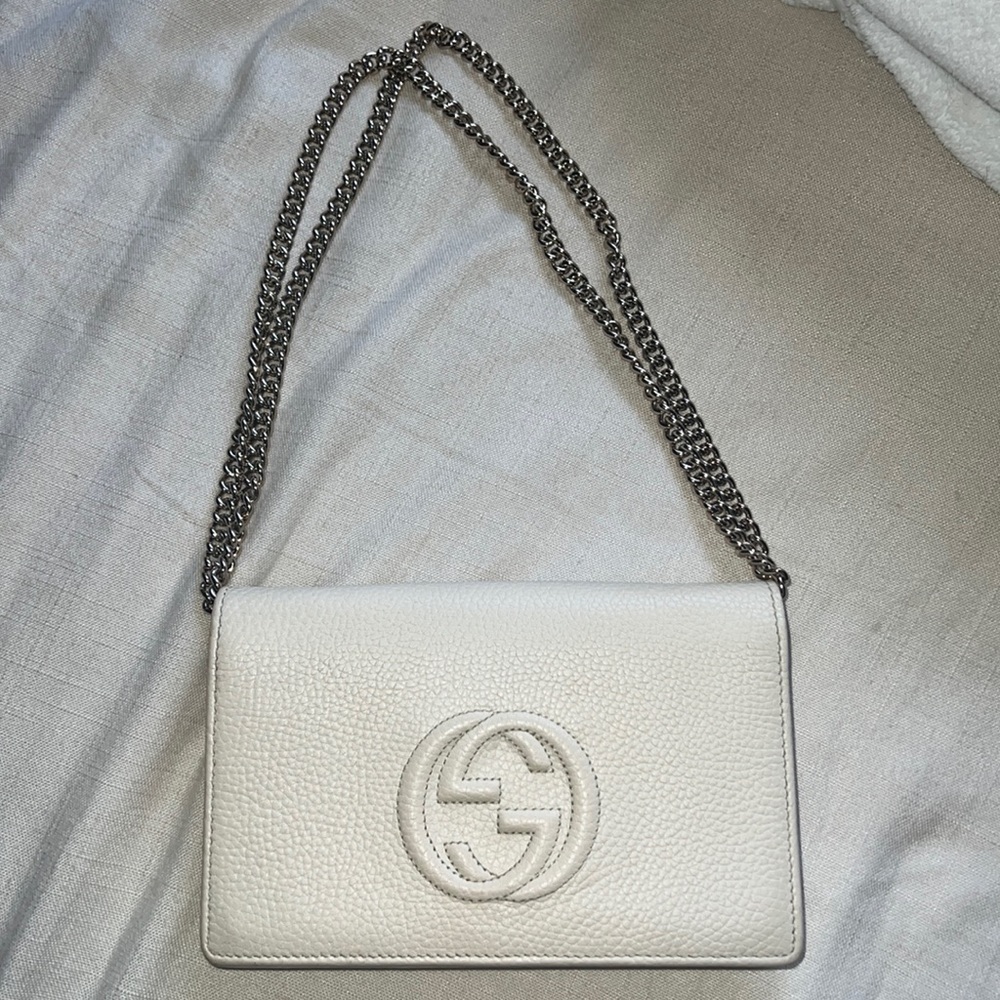 Gucci Soho Disco Wallet On Chain - Ivory